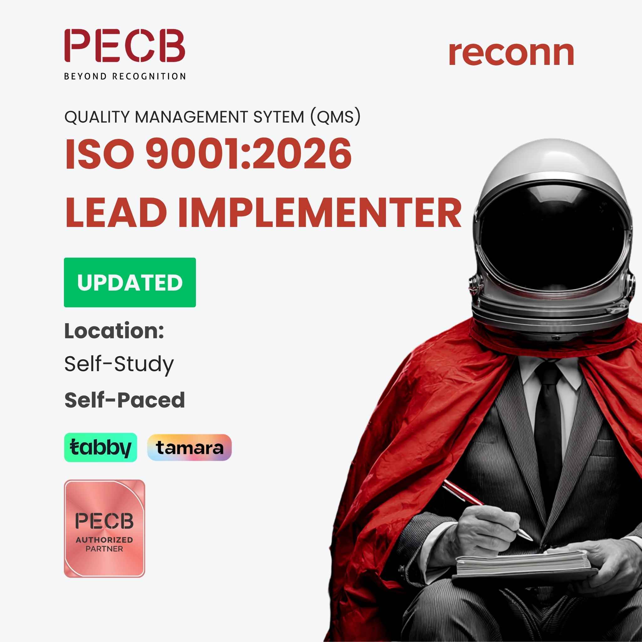 PECB Certified ISO 9001:2026 Lead Implementer certification, self-study course in English