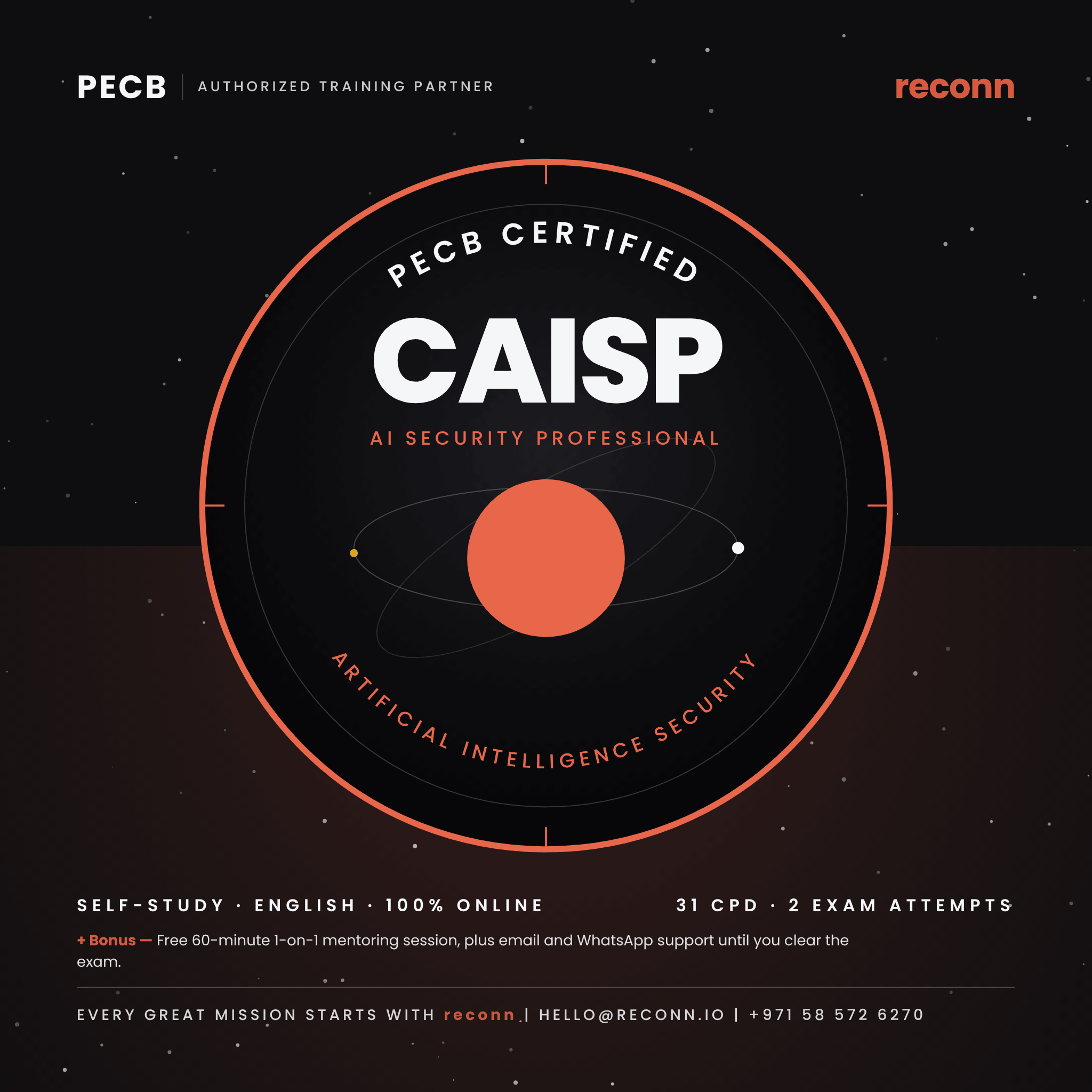 PECB Certified Artificial Intelligence Security Professional (CAISP) online certification course by reconn