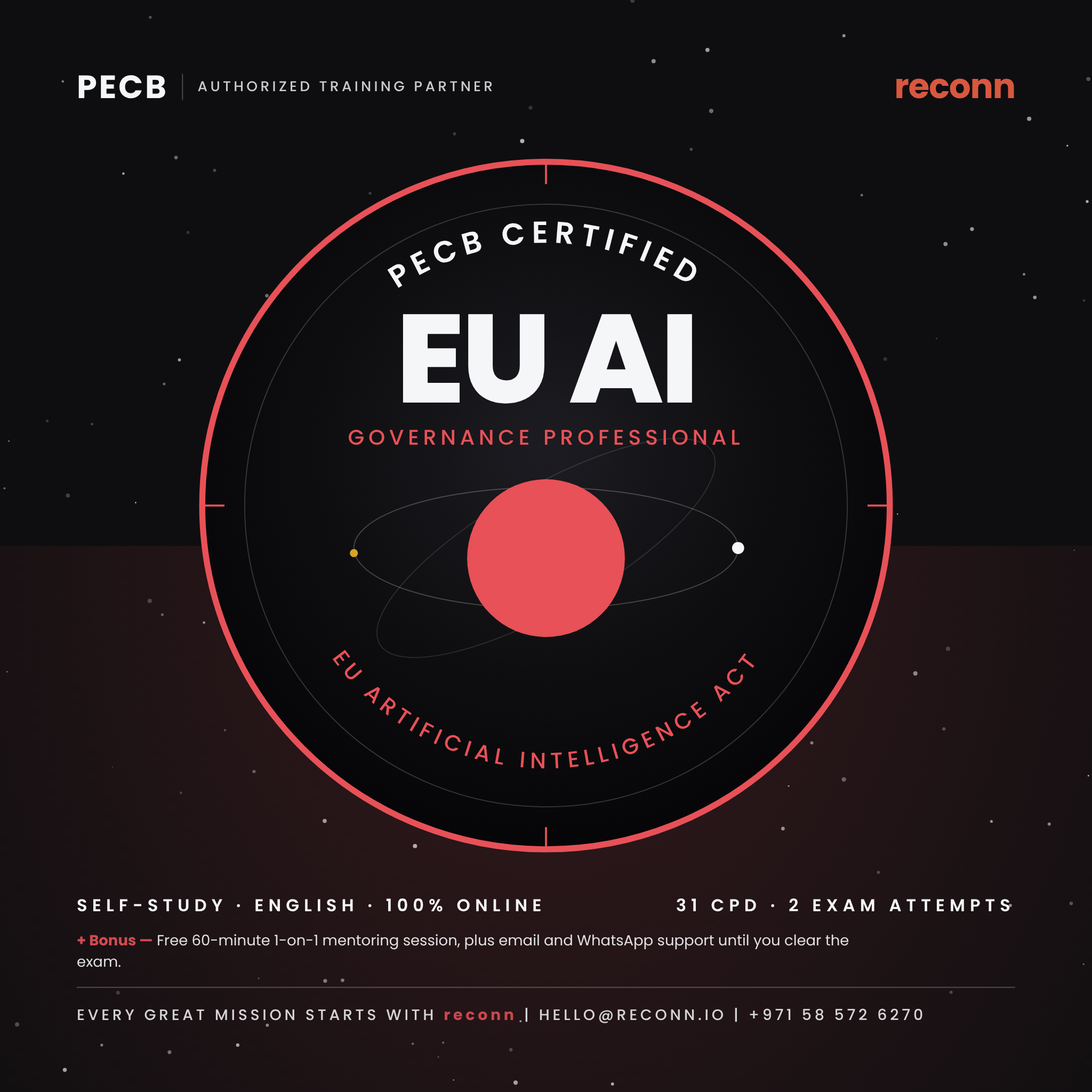 PECB EU AI Governance Professional online certification course by reconn