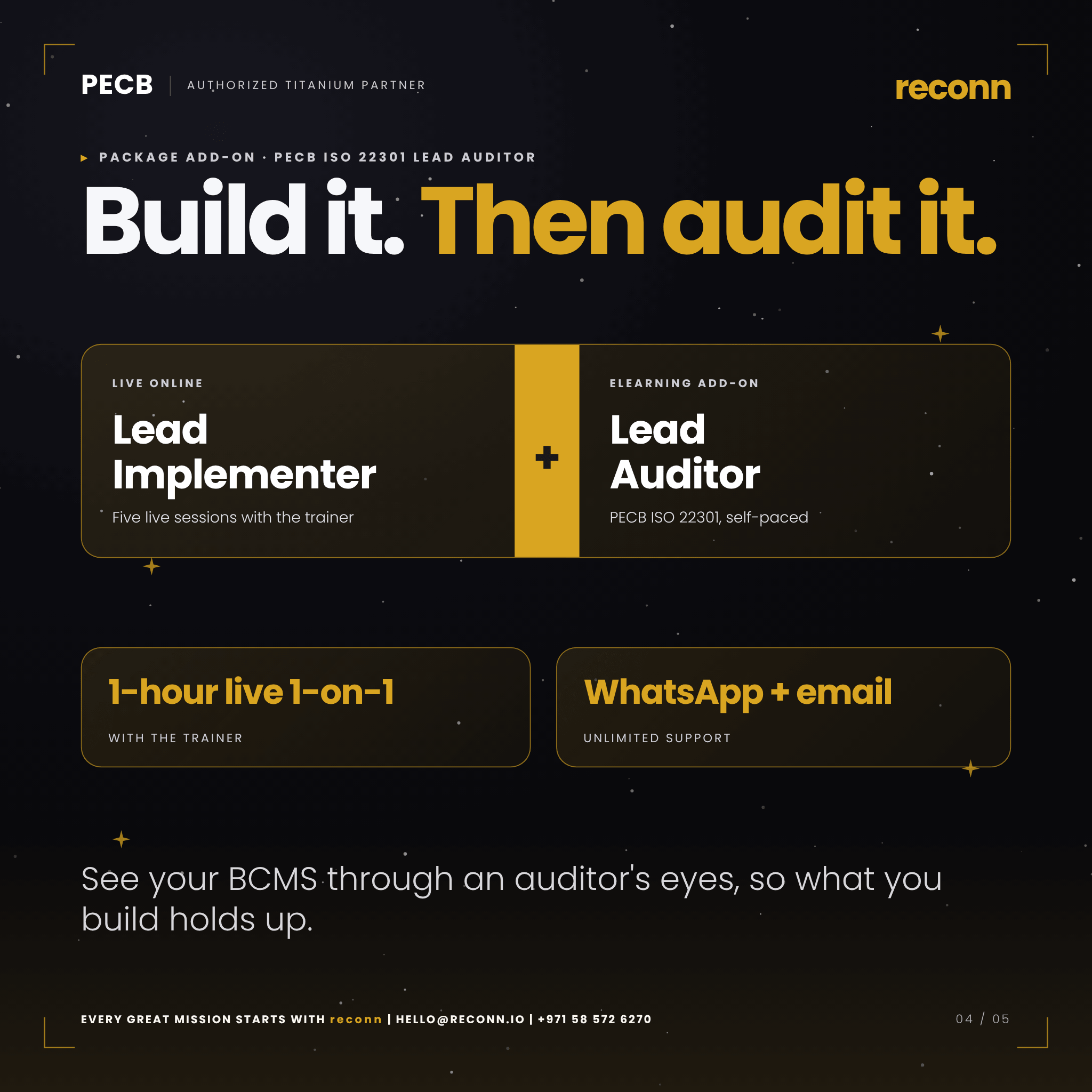 PECB ISO 22301 Lead Auditor eLearning included in the Lead Implementer live online package