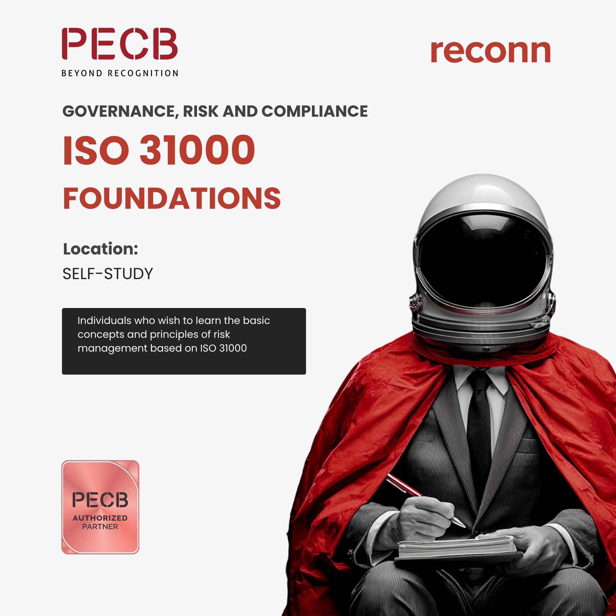PECB ISO 31000 Foundations  certification. 100% onine. 2x exam vouchers included