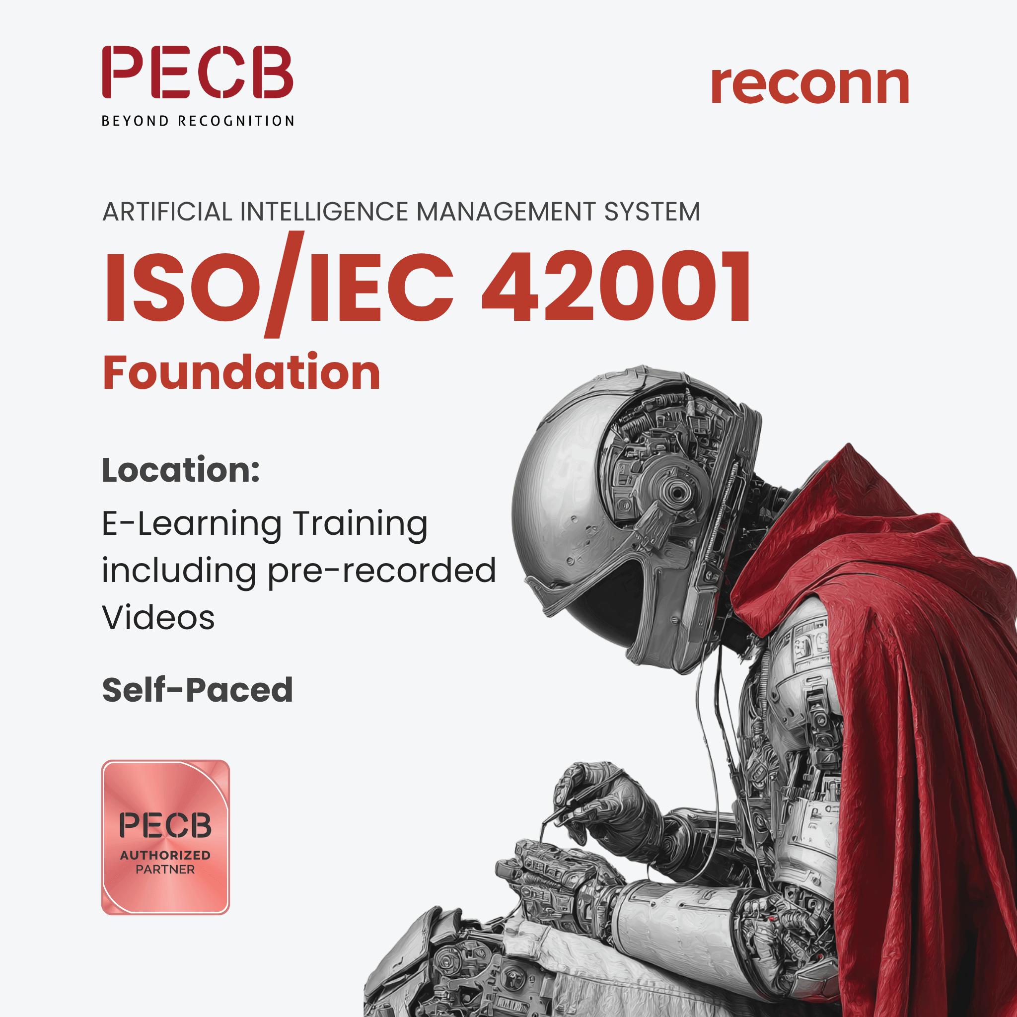 PECB ISO 42001 Foundation  eLearning Certification – Understand the fundamentals of AI management systems, governance, ethical AI, and compliance in artificial intelligence.